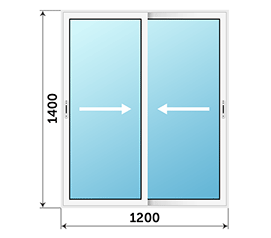 Двухстворчатое окно NEWTEC ALS 100 1200x1400