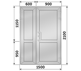 Полуторная дверь глухая ТАТПРОФ ТПТ-72ПС 1500x2100